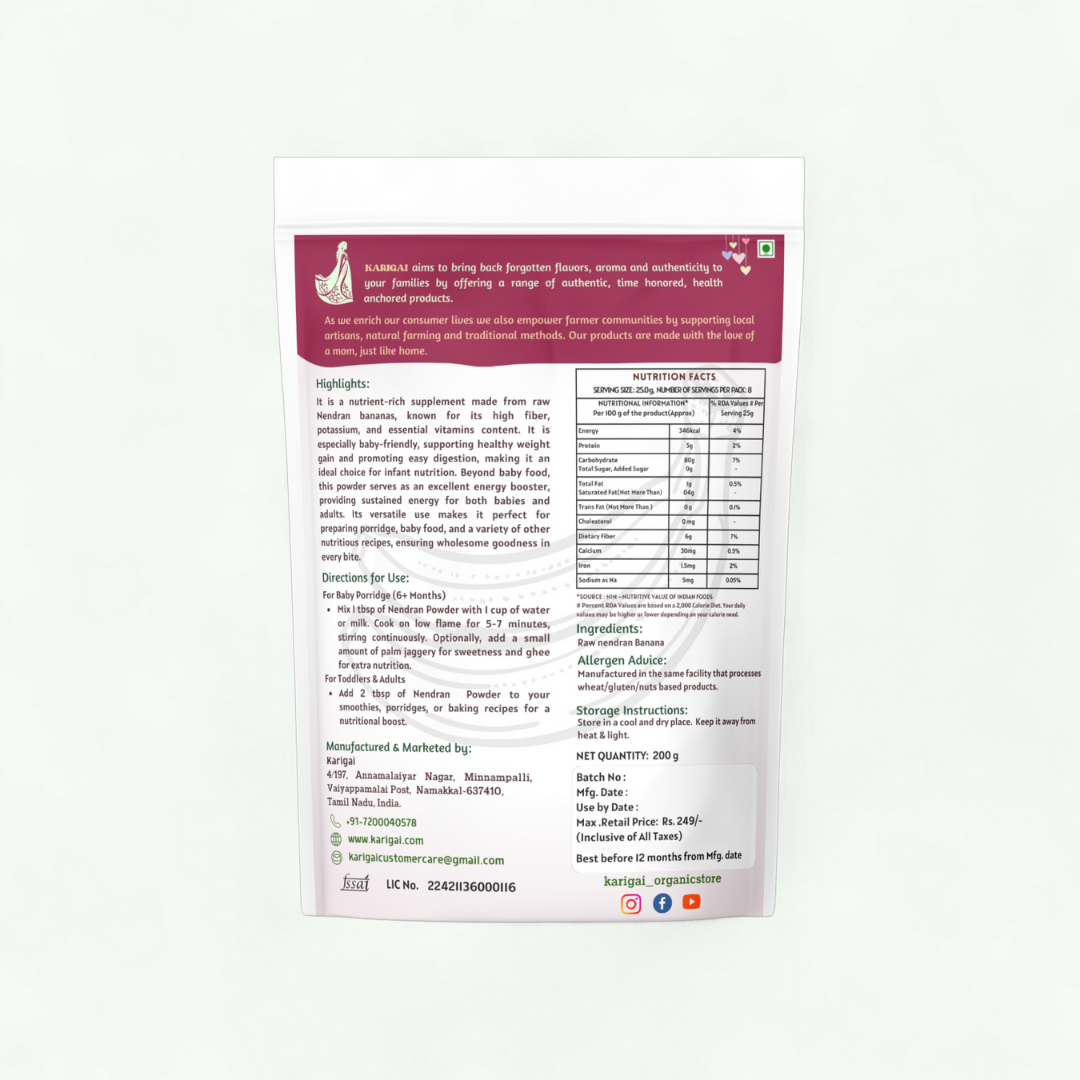 Raw Nendran Banana Powder
