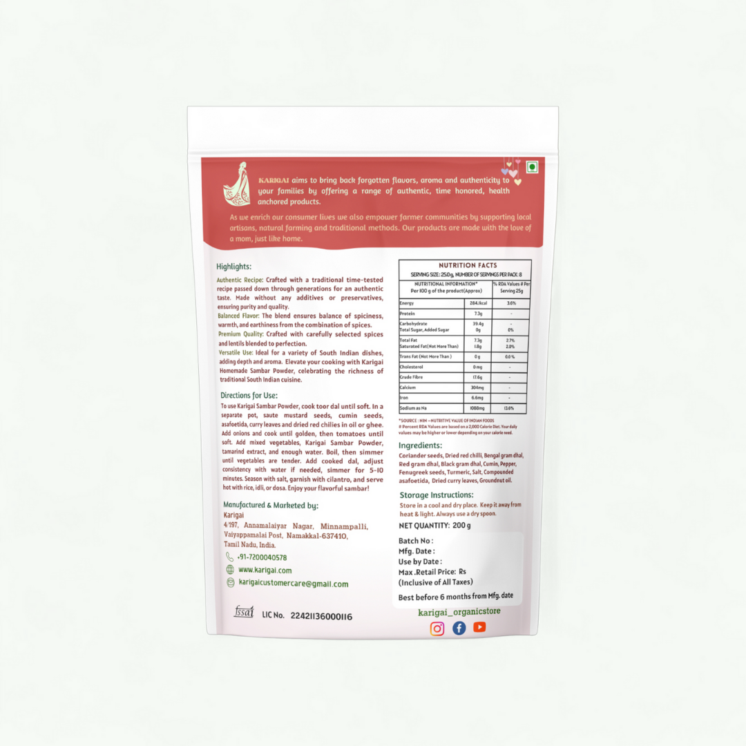 Sambar Powder – Traditional