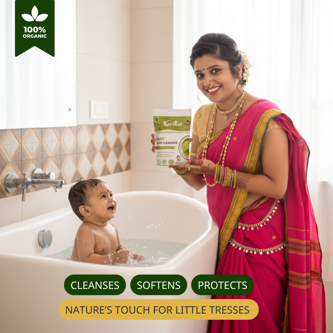 Natural Baby Hair Wash Powder - Gentle Herbal Hair Cleanser