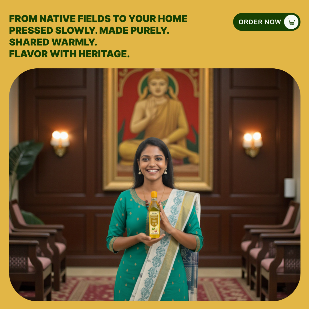 Wood Pressed Groundnut Oil – Pure, Nutty & Nutrient-Rich – 500 ml