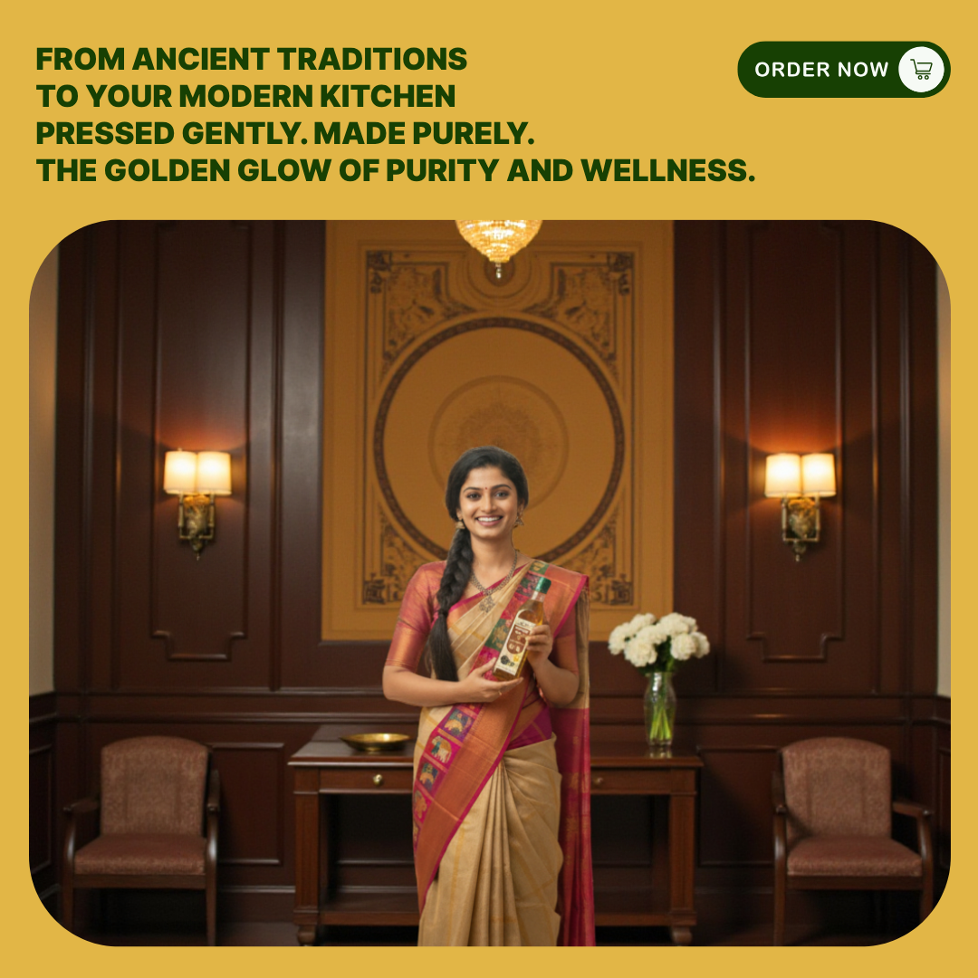 Wood Pressed Sesame (Gingelly) Oil – The Golden Essence of Tradition – 500 ml