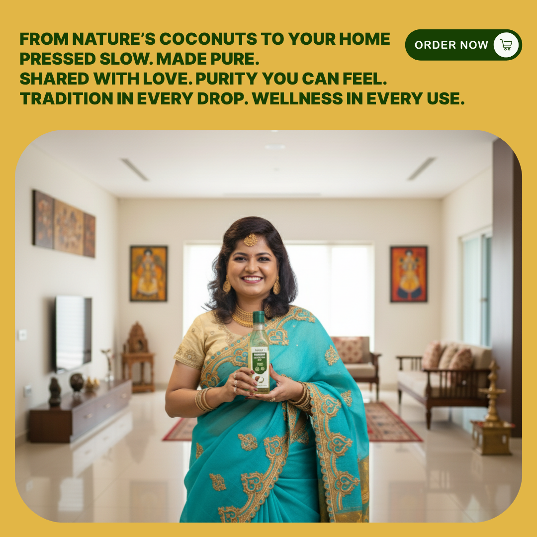 Wood Pressed Coconut Oil – 100% Pure, Natural & Unrefined – 500 ml