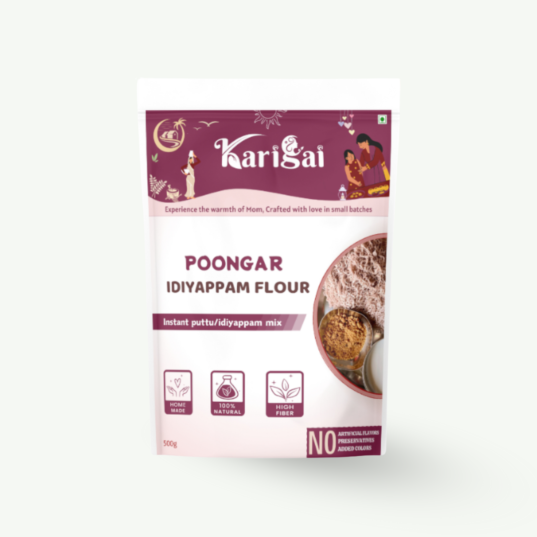 Poongar Idiyappam Flour | 100% Natural High-Fiber Red Rice Mix – Karigai