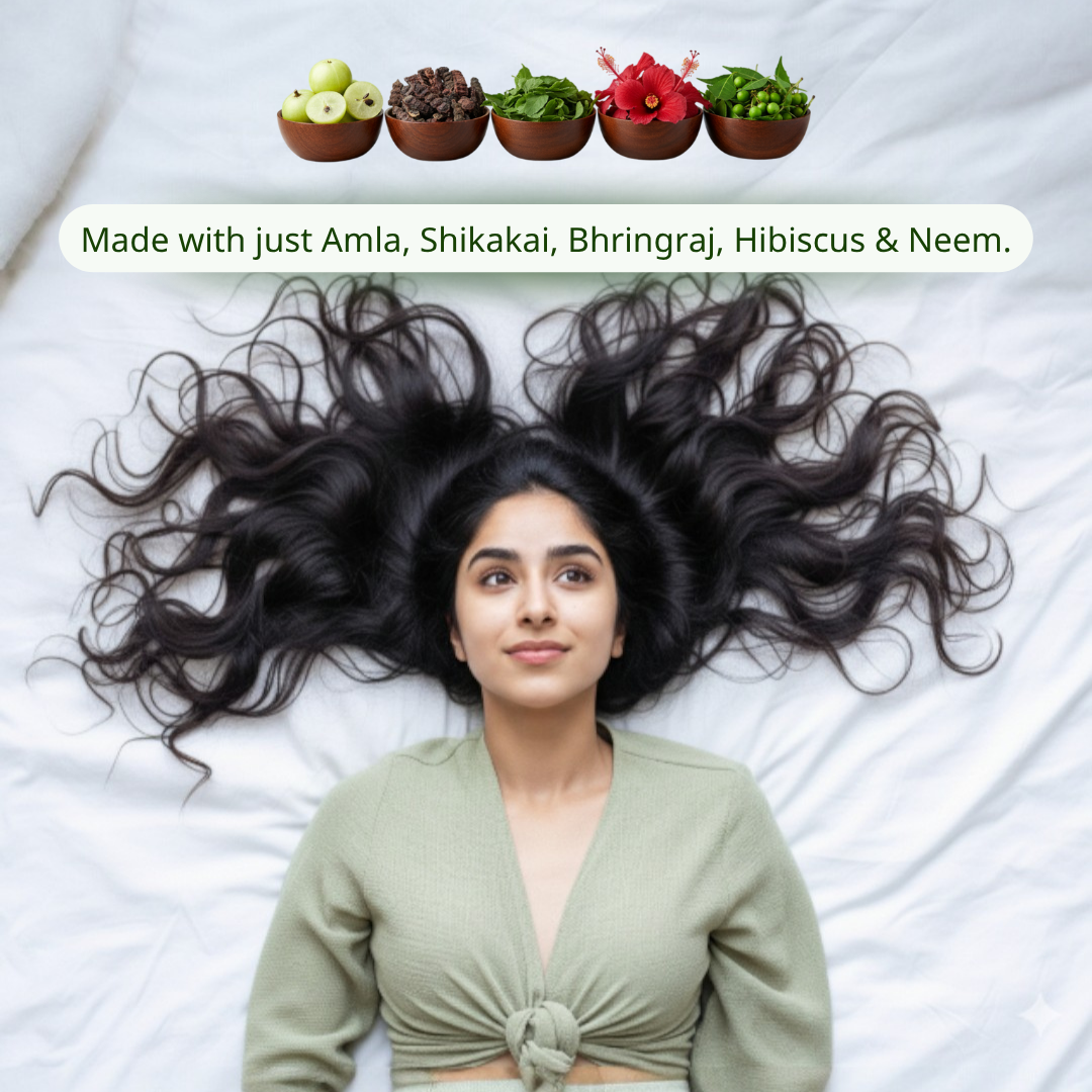 Shikakai Herbal Hair Wash Powder - Natural Cleanser for Strong, Shiny Hair