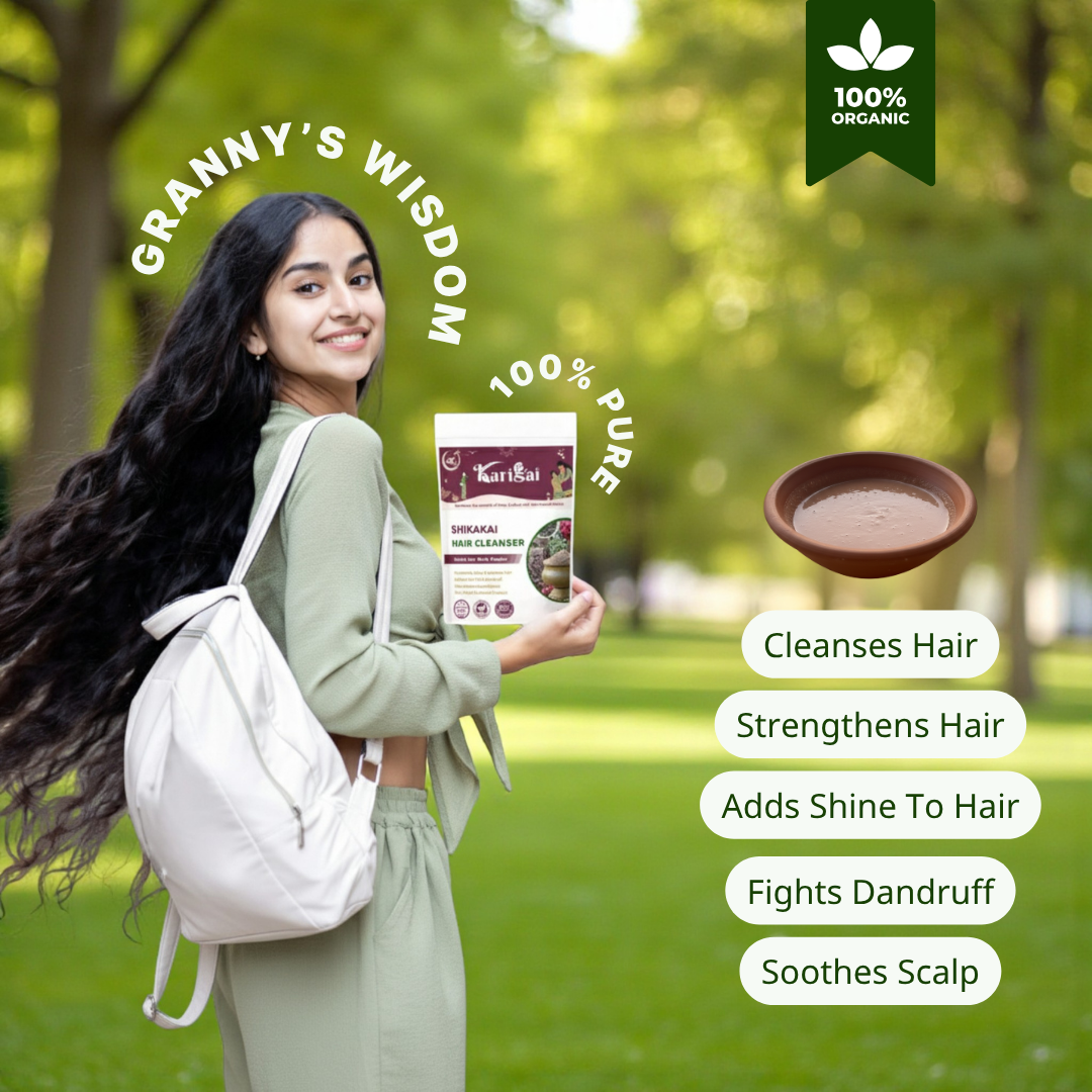 Shikakai Herbal Hair Wash Powder - Natural Cleanser for Strong, Shiny Hair