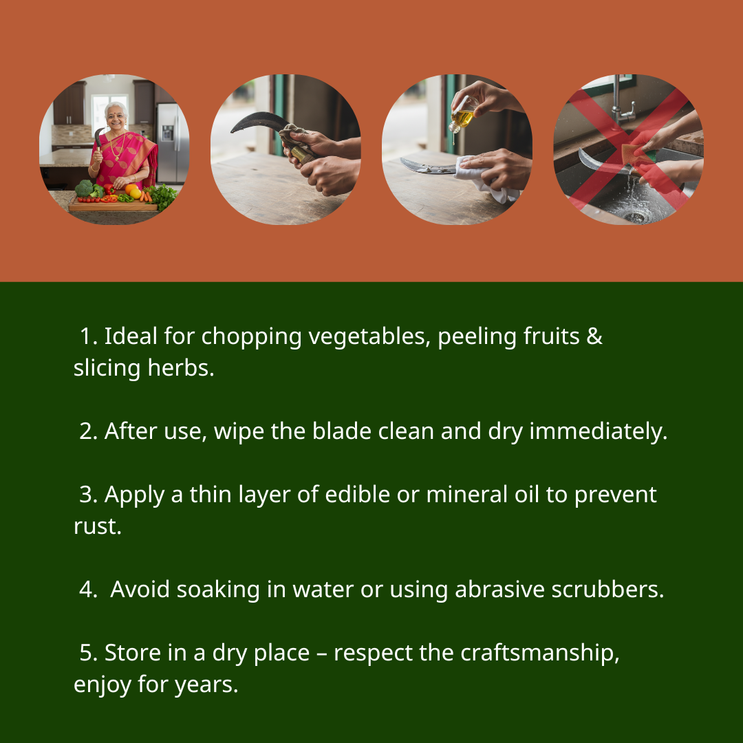 Small Kitchen Knife (Wrought Iron Blade) – 5.5 Inches