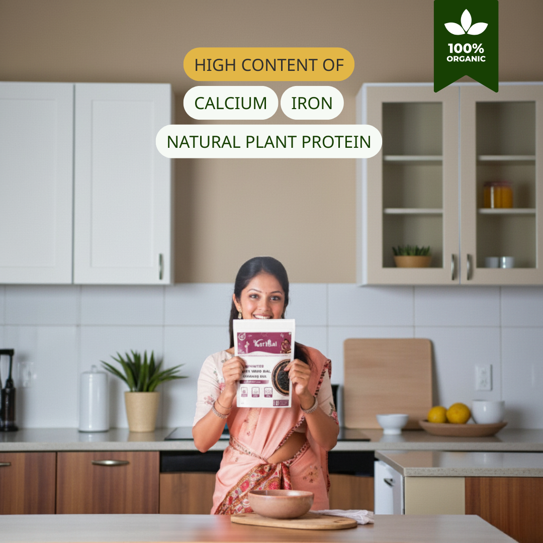 Sprouted Black Urad Dal Porridge Mix - High-Protein, Wholesome & Naturally Nourishing