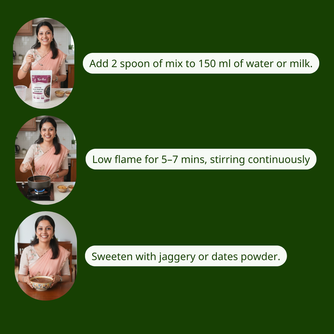 Sprouted Black Urad Dal Porridge Mix - High-Protein, Wholesome & Naturally Nourishing