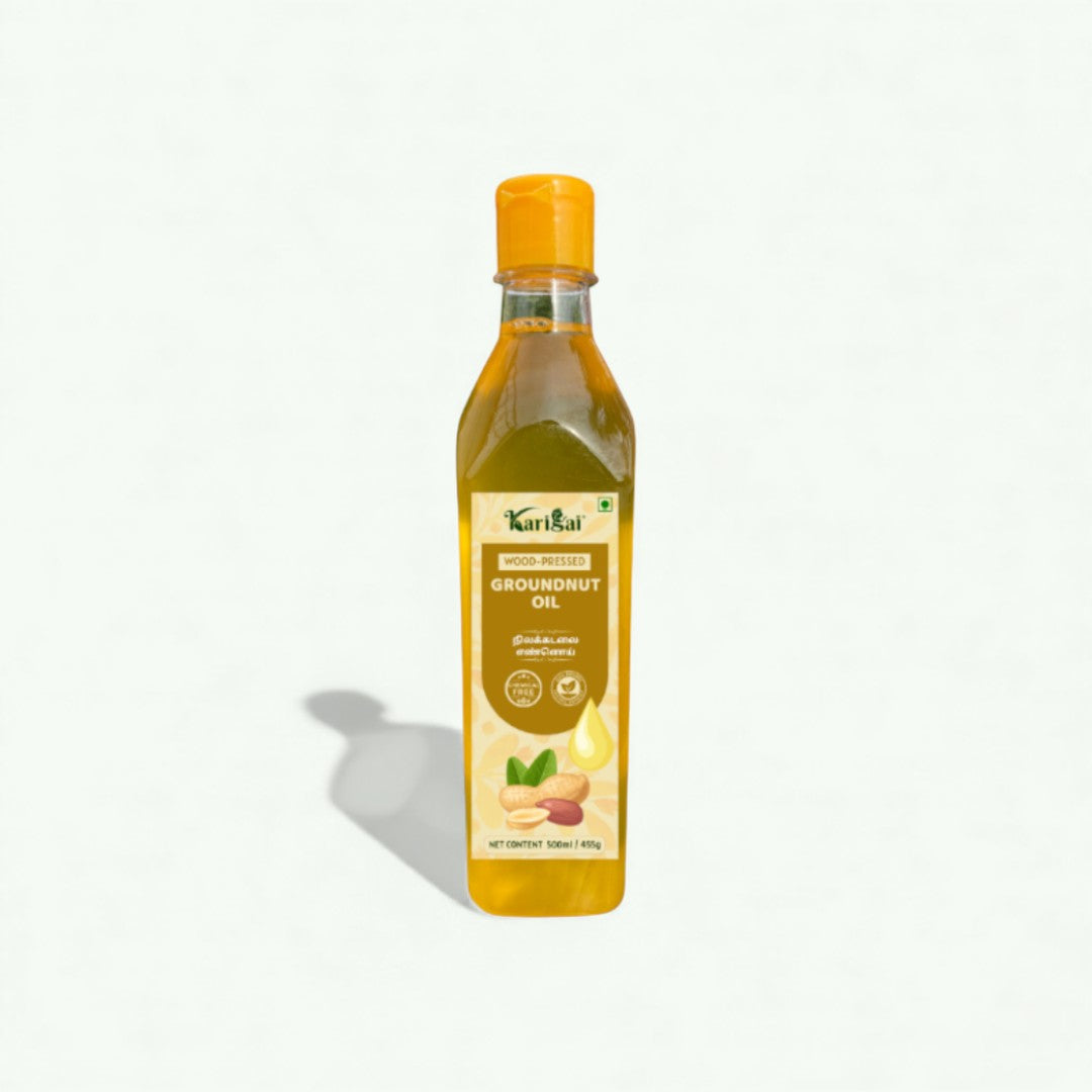 Wood Pressed Groundnut Oil – Pure, Nutty & Nutrient-Rich – 500 ml