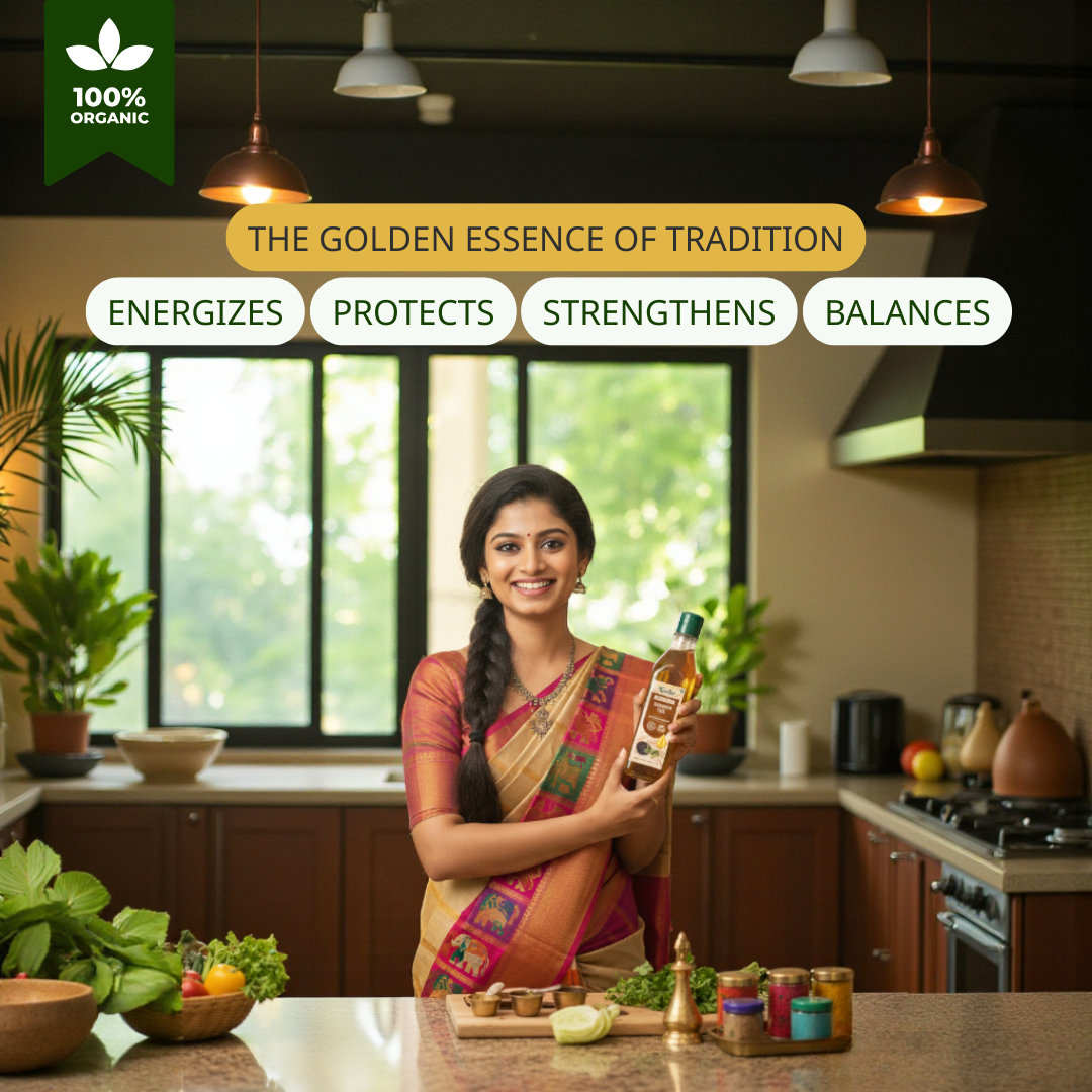 Wood Pressed Sesame (Gingelly) Oil – The Golden Essence of Tradition – 500 ml