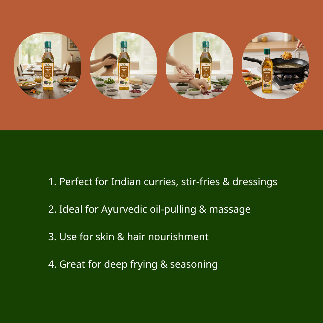 Wood Pressed Sesame (Gingelly) Oil – The Golden Essence of Tradition – 500 ml