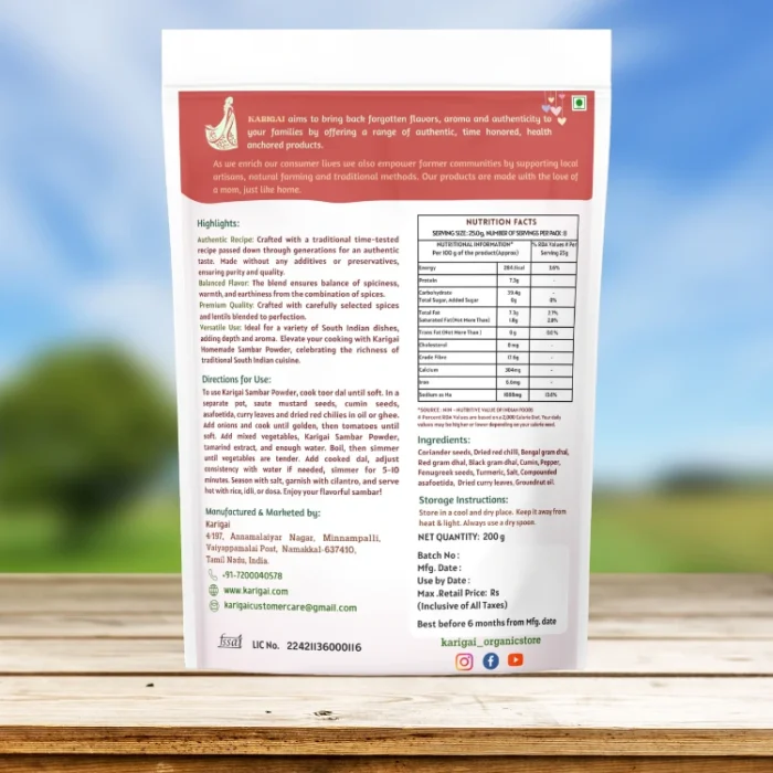 organic sambar powder