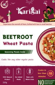 Beetroot wheat pasta front