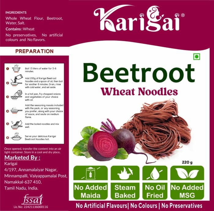 Beetroot noodles